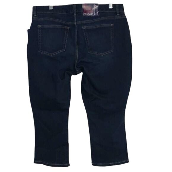 Chaps Fit Shape Sculpt Slimming Capri Jeans Size 16 Dark Wash Denim Comfortable - Picture 6 of 11
